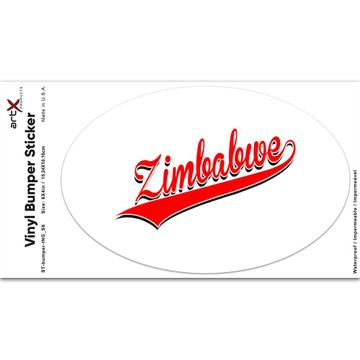 Zimbabwe : Gift Sticker Flag College Script Calligraphy Country Zimbabwean Expat