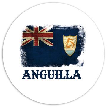 Anguilla Anguillan Flag : Gift Sticker North America Country Souvenir Pride Patriotic Travel