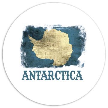 Antarctica Flag : Gift Sticker Continent North Pole Snow Country Souvenir Map Travel Unique