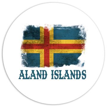 Aland Islands Flag : Gift Sticker Europe European Country Souvenir Patriotic Pride Vintage Travel
