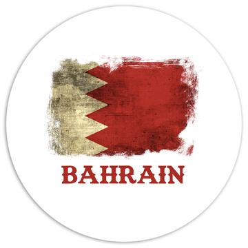 Bahrain Bahraini Flag : Gift Sticker Distressed Asia Asian Country Souvenir Patriotic Vintage