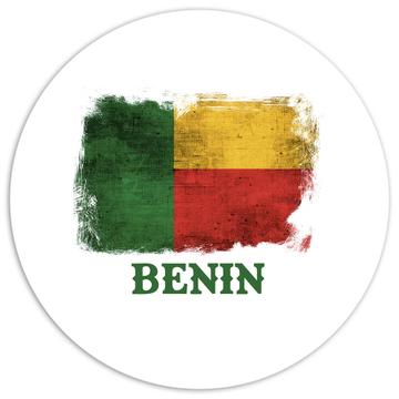 Benin Beninese Flag : Gift Sticker Africa African Country Souvenir Patriotic Vintage Pride Art