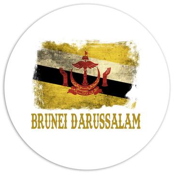Brunei Darussalam Bruneian Flag : Gift Sticker Asia Asian Country Souvenir Patriotic Vintage