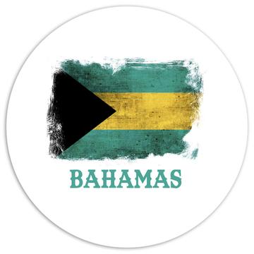Bahamas Bahamian Flag : Gift Sticker Distressed North American Country Souvenir Pride Vintage