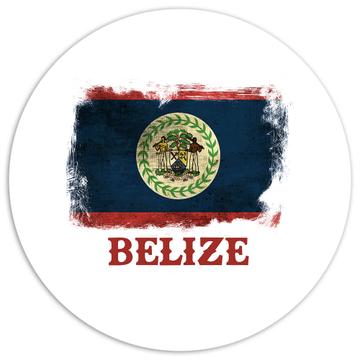 Belize Belizean Flag : Gift Sticker Distressed Central American Country Souvenir Patriotic Vintage