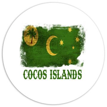 Cocos Islands Flag : Gift Sticker Distressed Country Pride Vintage National Souvenir Australia