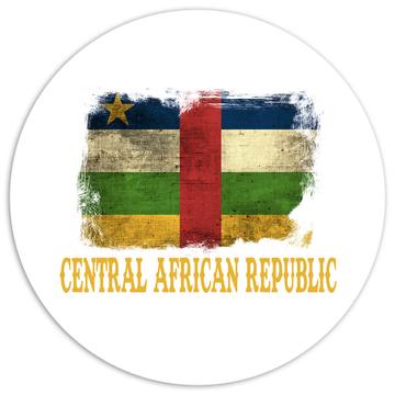 Central African Republic Flag : Gift Sticker Distressed Art Africa Pride Country Souvenir Patriotic