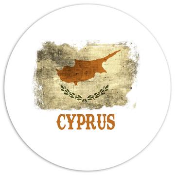 Cyprus Cypriot Flag : Gift Sticker Distressed Art European Country Souvenir National Vintage Pride
