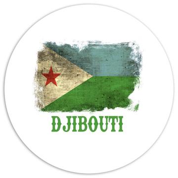 Djibouti Djiboutian Flag : Gift Sticker Africa African Country Souvenir National Vintage Pride Art