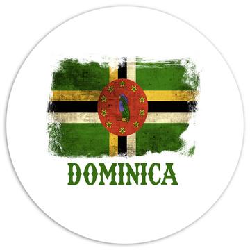 Dominica Flag : Gift Sticker Distressed North American Country Souvenir Vintage Pride National