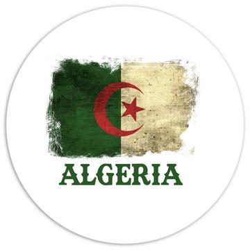 Algeria Algerian Flag : Gift Sticker Africa African Country Souvenir National Vintage Pride Art