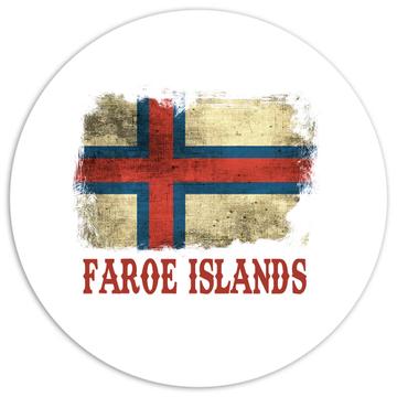 Faroe Islands Faroese Flag : Gift Sticker Europe Country Pride Souvenir Distressed Patriotic Vintage