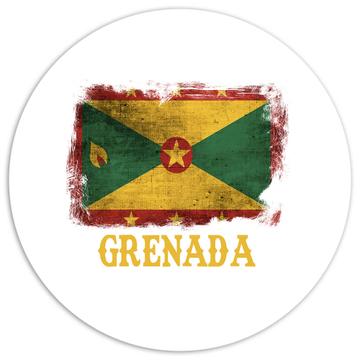 Grenada Grenadian Flag : Gift Sticker North American Country Pride Souvenir National Vintage