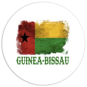 Guinea Bissau Flag : Gift Sticker Distressed Art Proud African Country Souvenir Pride Nation