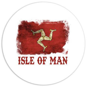 Isle of Man Flag : Gift Sticker Distressed Art Europe Pride Country Souvenir Nation Vintage