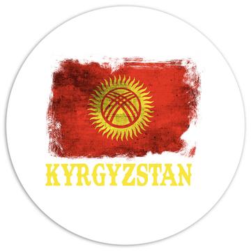 Kyrgyzstan Kyrgyz Flag : Gift Sticker Asia Asian Proud Country Souvenir Patriotic Vintage Art