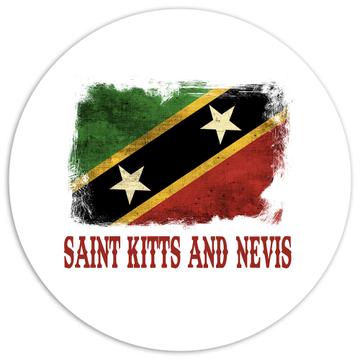 Saint Kitts And Nevis Flag : Gift Sticker North America Country Proud Souvenir Patriotic Vintage