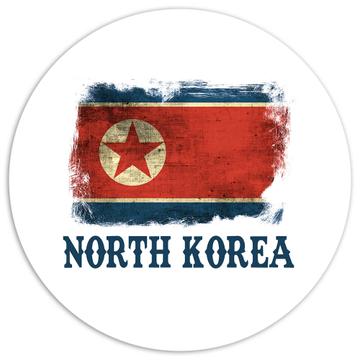 North Korea Korean Flag : Gift Sticker Asia Asian Country Souvenir Vintage Distressed Art
