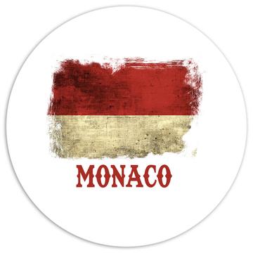 Monaco Monegasque Flag : Gift Sticker Proud Kingdom Country Europe Souvenir National Vintage