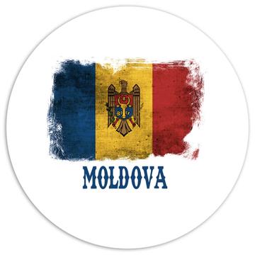 Moldova Moldovan Flag : Gift Sticker Eastern Europe Proud Country Vintage Souvenir Travel Art