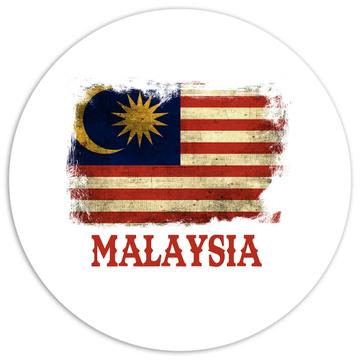 Malaysia Malaysian Flag : Gift Sticker South East Asia Asian Country Vintage Souvenir National