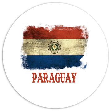 Paraguay Paraguayan Flag : Gift Sticker South America Latin Country Vintage Souvenir Art Print