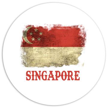 Singapore Singaporean Flag : Gift Sticker South East Asia Country Souvenir National Pride Art