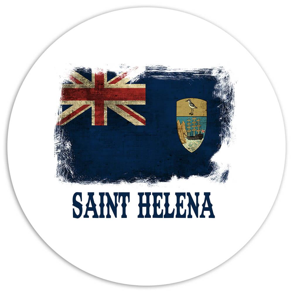 Saint Helena Flag : Gift Sticker Africa African Island Country National Souvenir Distressed Art