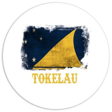 Tokelau Flag : Gift Sticker Distressed South Pacific Ocean Country Souvenir Art National Pride