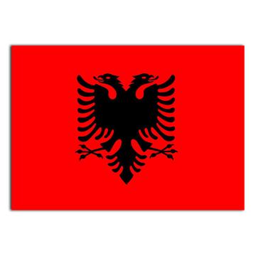 Albania : Gift Sticker Flag Retro Artistic Albanian Expat Country