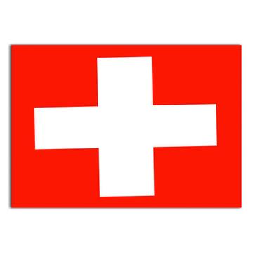Switzerland : Gift Sticker Flag Retro Artistic Swiss Expat Country