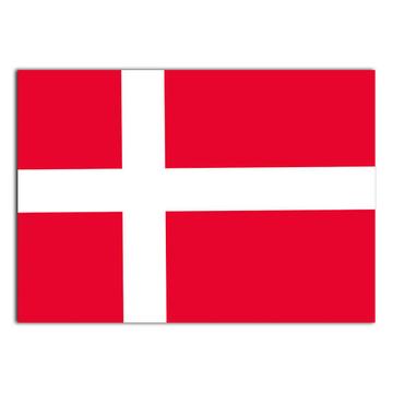 Denmark : Gift Sticker Flag Retro Artistic Danish Expat Country