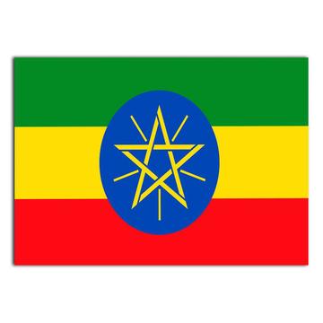 Ethiopia : Gift Sticker Flag Retro Artistic Ethiopian Expat Country