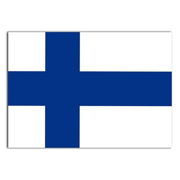 Finland : Gift Sticker Flag Retro Artistic Finnish Expat Country