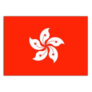 Hong Kong : Gift Sticker Flag Retro Artistic Hong Konger Expat Country