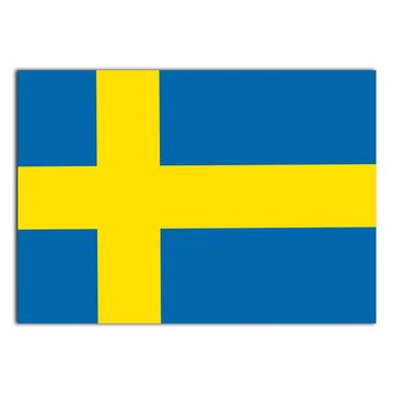 Sweden : Gift Sticker Flag Retro Artistic Swedish Expat Country