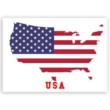 USA Map Flag : Gift Sticker America United States Americana American Country
