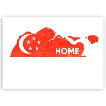 Singapore Home MAP Flag : Gift Sticker Singaporean Epat Country Pride Souvenir