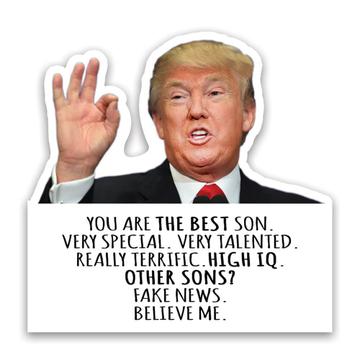 Gift for SON : Gift Sticker Donald Trump The Best SON Funny Christmas