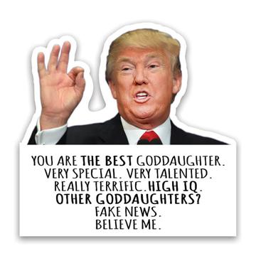 Gift for GODDAUGHTER : Gift Sticker Donald Trump Funny Christmas