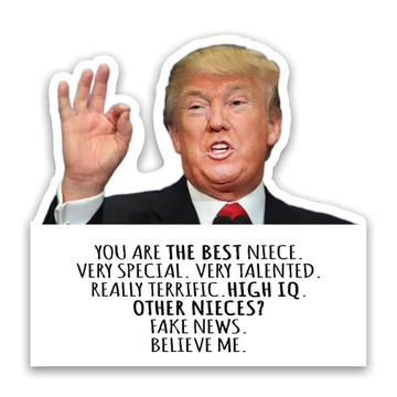 Gift for NIECE : Gift Sticker Donald Trump The Best NIECE Funny Christmas