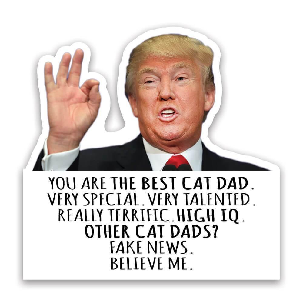 Keychain Best Birthday Christmas Humor Maga Family CAT DAD Gift Funny Trump