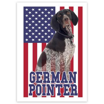 German Pointer USA : Gift Sticker Flag American Dog Lover Pet United States Cute
