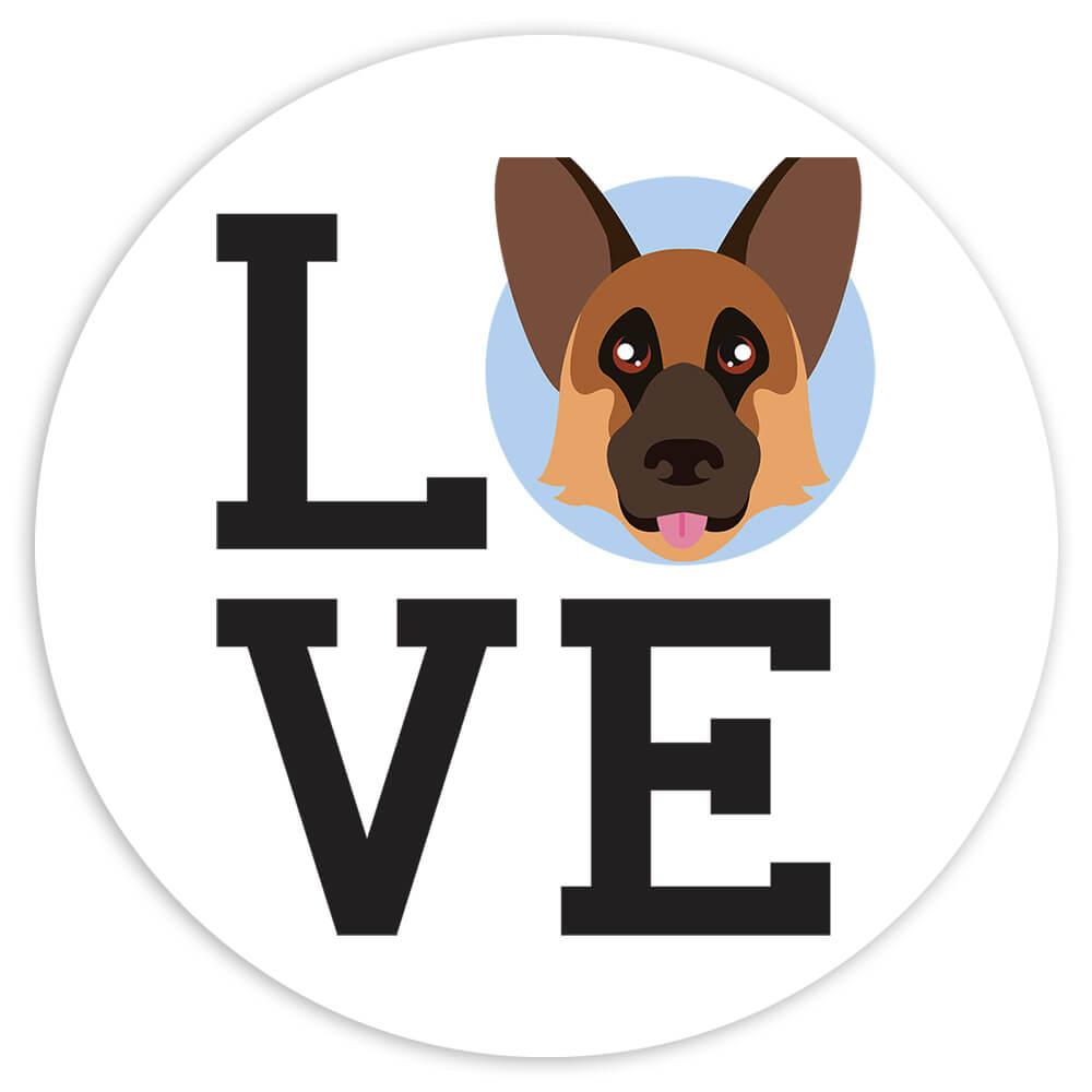 Gift Sticker : Love German Shepherd Cute Dog Cartoon Funny Owner ...