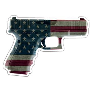 Gun American Flag : Gift Sticker 2nd Amendment United States NRA Pistol