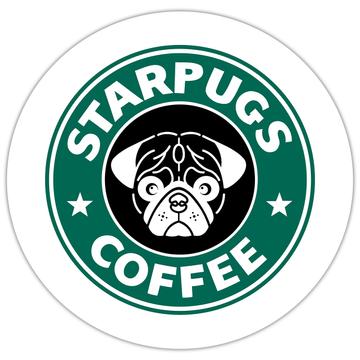 Starpugs Coffee : Gift Sticker Pug Dog Animal Pet Funny Parody
