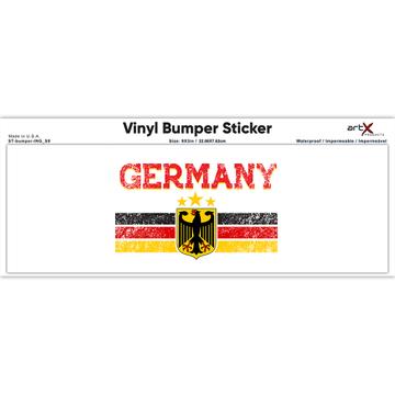 Germany Flag Crest : Gift Sticker German Expat Country Distressed