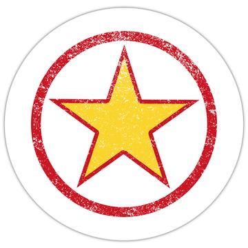 Vietnam Veteran : Gift Sticker Yellow Red Star Flag Country War Distressed Vintage