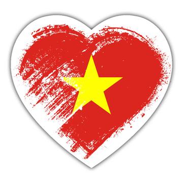 Vietnamese Heart : Gift Sticker Vietnam Country Expat Flag