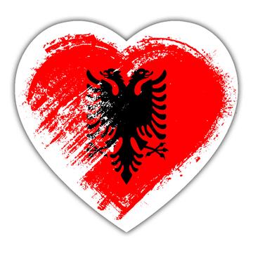 Albanian Heart : Gift Sticker Albania Country Expat Flag Patriotic Flags National